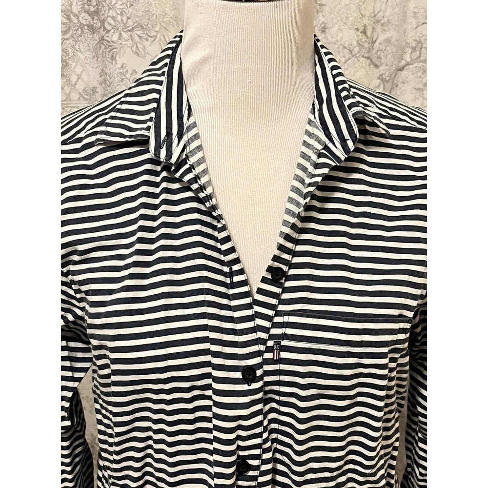 Lexington Clothing Company •Women L• Button Down Shirt Cotton Stripe Collared
